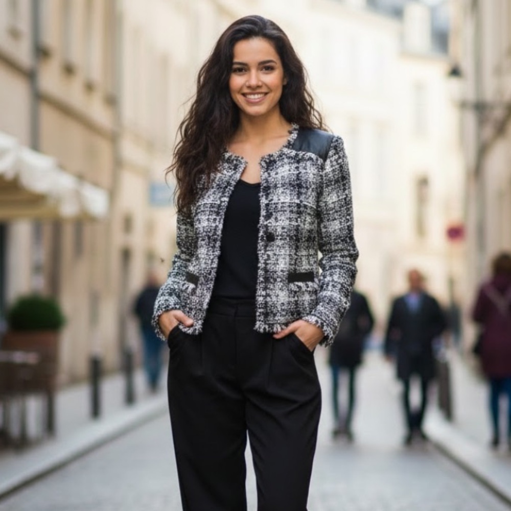 🚨3X$30🚨 Peter Nygard Black and White Textured Blazer